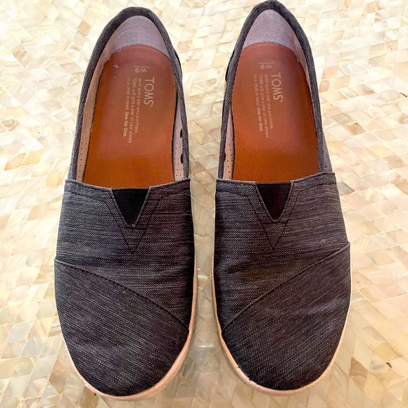 Toms Heathered Blue Slip Ons - Picture 6 of 8